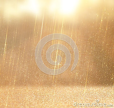 Glitter vintage lights background. abstract gold background . defocused Stock Photo