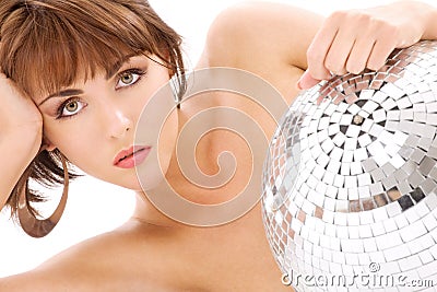 Glitterball lady portrait Stock Photo