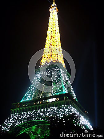 Glittering Eiffel Tower Editorial Stock Photo