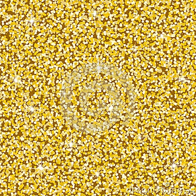 Glittering Gold Texture for your design. Seamless vector pattern in the form of a pebble like golden dust. Golden metallic small c Vector Illustration