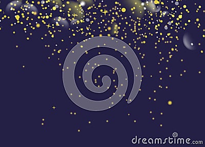 Glittering golden star dust trail sparkling particles. Space comet tail. Vector glamour fashion illustration. Vector Illustration