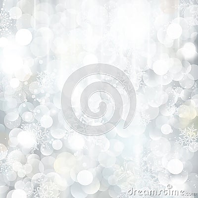 Glittering silver Christmas background Vector Illustration