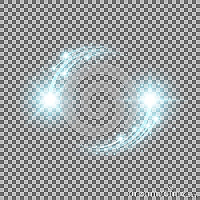 Glittering star dust, circle of lights, aqua color Vector Illustration