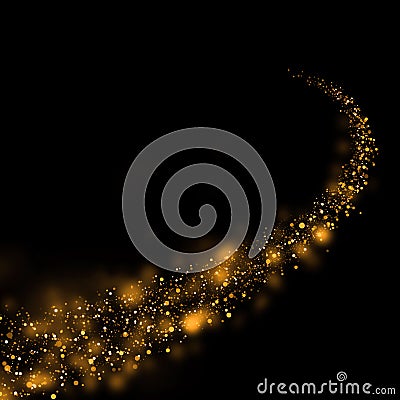 Glittering stars dust trail and bokeh background.Magic abstract Stock Photo