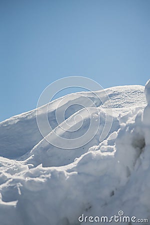 Close Up Glittering and Sparkling Snow in Winter, United States Stock Photo