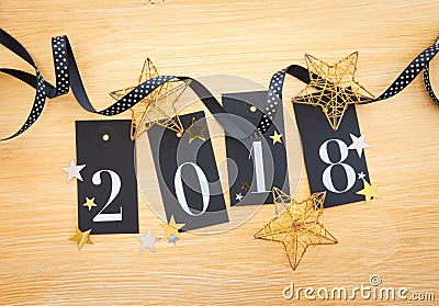 2018 with glittery decoration Stock Photo