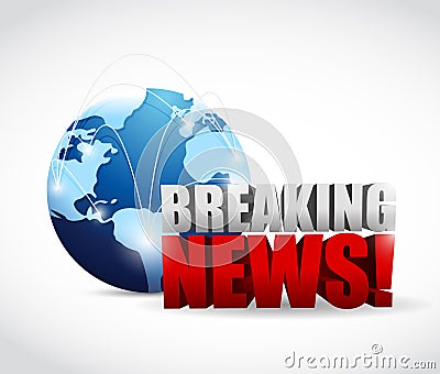 Global breaking news illustration design Cartoon Illustration