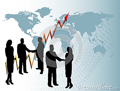 Global Business Background Vector Illustration