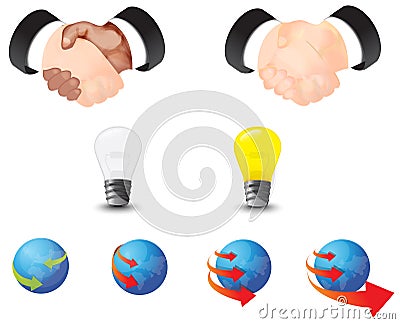 Global business and contraction icon collection se Vector Illustration