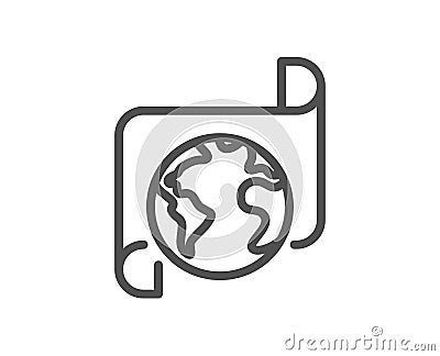 Global business documents line icon. Translation service sign. Vector Vector Illustration