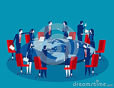 Global business meeting. Concept business vector illustration, Economic wars, World-Wide economy Vector Illustration