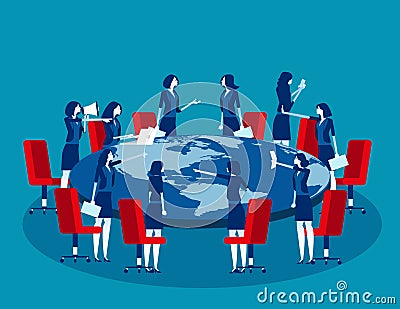 Global business meeting. Concept business vector illustration, Economic wars, World-Wide economy Vector Illustration