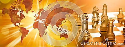 Global Business Strategy Chess World Sovereignty Stock Photo