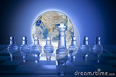 Global Business Strategy Chess Economy Conflict Stock Photo