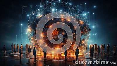 Global business structure of networking. Analysis and data exchange customer connection Stock Photo