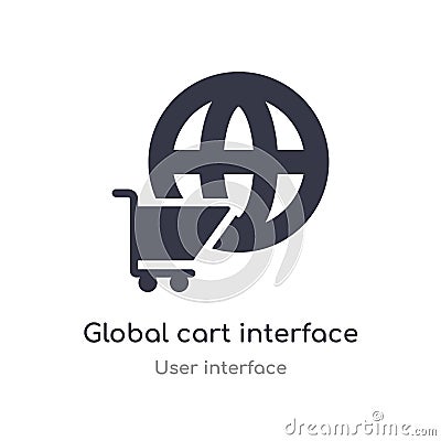 global cart interface outline icon. isolated line vector illustration from user interface collection. editable thin stroke global Vector Illustration