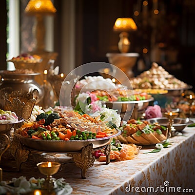 A Global Celebration of Traditional Wedding Gastronomy Stock Photo