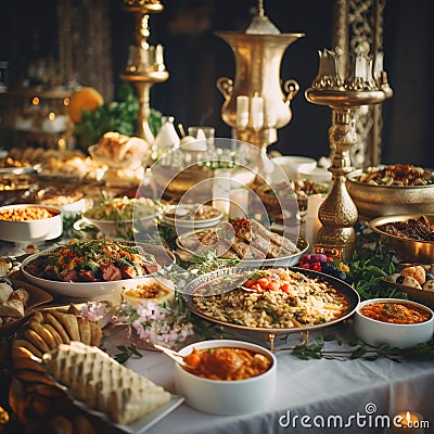 A Global Celebration of Traditional Wedding Gastronomy Stock Photo