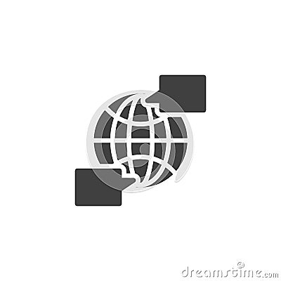 Global chat messages vector icon Vector Illustration