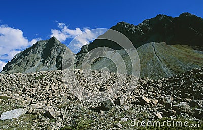 The global clima change makes the alps more dangerous due to melting permafrost Stock Photo