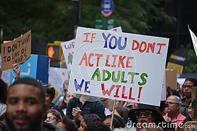 Global Climate Strike in New York City Editorial Stock Photo