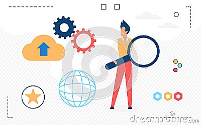 Global cloud computing data network storing information Vector Illustration