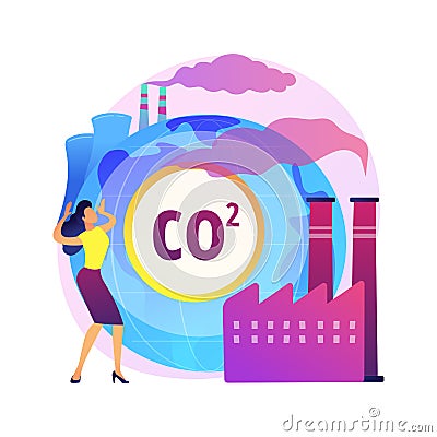 Global CO2 emissions abstract concept vector illustration. Vector Illustration