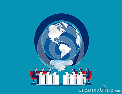 Global communication. Concept business vector, Team, Counsel, Corporation Vector Illustration