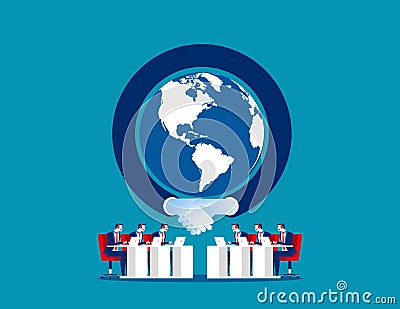 Global communication. Concept business vector, Team, Counsel, Corporation Vector Illustration