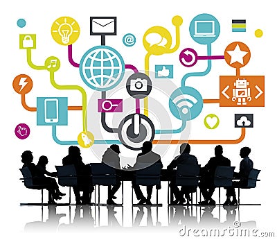 Global Communications Social Networking Business Meeting Online Stock Photo