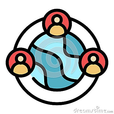 Global conference icon vector flat Stock Photo