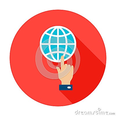 Global Connection Circle Icon Vector Illustration