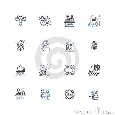 Global connectivity line icons collection. Connectivity, Nerk, Integration, Interdependence, Communication, Access Vector Illustration