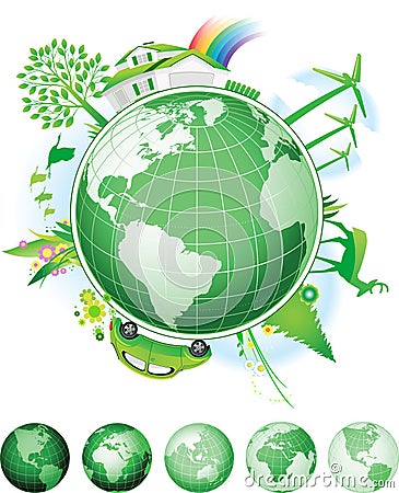 Global Conservation Concept. Vector Illustration