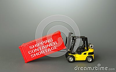 Global container shortage and economic impact. Imbalance, high prices for transportation of goods. World trade imbalance. Stock Photo