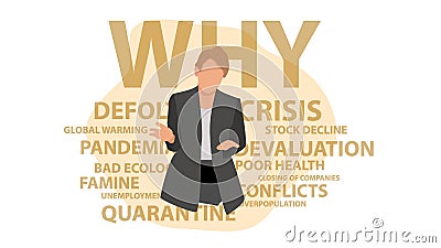Global crisis, pandemic, planet overpopulation, famine, global warming, interracial and military conflicts Stock Photo