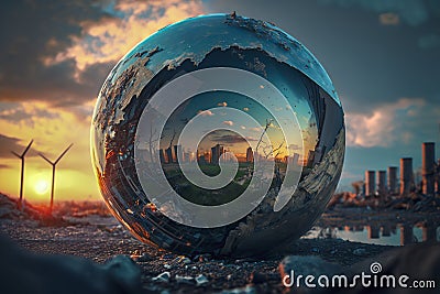 Global Crisis Unveiled: Exploring the Vast Impact of Pollution on Our Fragile World, ai generative Stock Photo