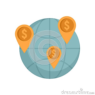 Global crowdfunding icon flat isolated vector Vector Illustration