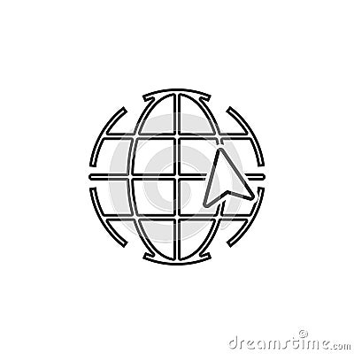 global cursor icon. Element of navigator signs for mobile concept and web apps. Thin line icon for website design and development Stock Photo
