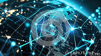 Global Data Nexus: Unveiling Insights Across Continents Stock Photo