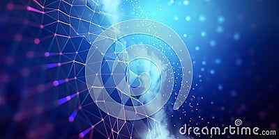 Global database and artificial intelligence. Bright, colorful background with bokeh effect Cartoon Illustration