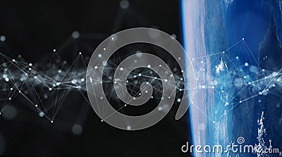 Global datas exchanges and connections system over the globe 3D rendering elements of this image furnished by NASA Stock Photo