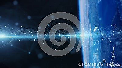 Global datas exchanges and connections system over the globe 3D rendering elements of this image furnished by NASA Stock Photo
