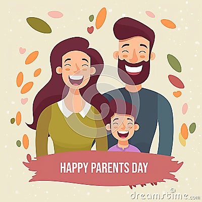Global day of parents. Happy family concept. International day of families. AI generative Stock Photo