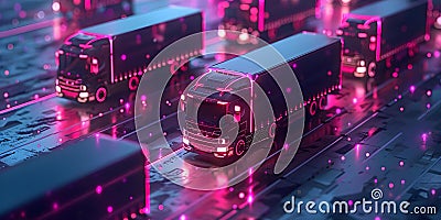 Global Delivery Network: Utilizing Advanced Communication Technology for Efficient Logistics. Stock Photo