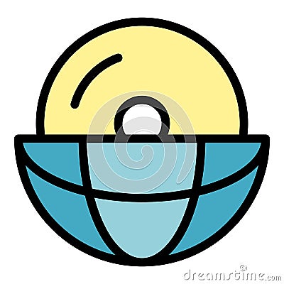 Global disc operating system icon color outline vector Stock Photo