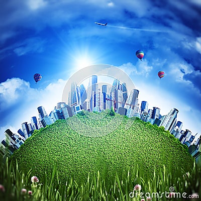 Global eco transportation concept Stock Photo