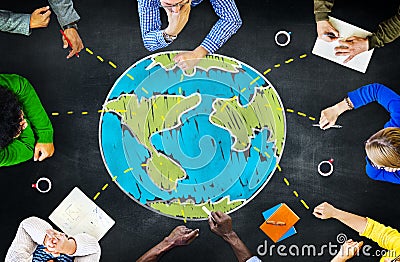 Global Ecology International Meeting Unity Learning Concep Stock Photo