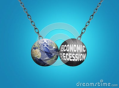 Global economy recession Cartoon Illustration