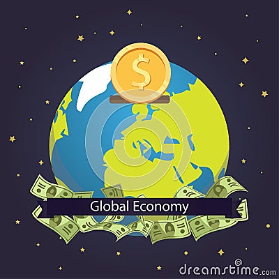 Global economy world savings vector illustration design. Global investment. Vector Illustration